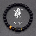 Pulseira dos Signos em Pedra Preta Fosca – 12 Signos
