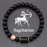 Pulseira dos Signos em Pedra Preta Fosca – 12 Signos