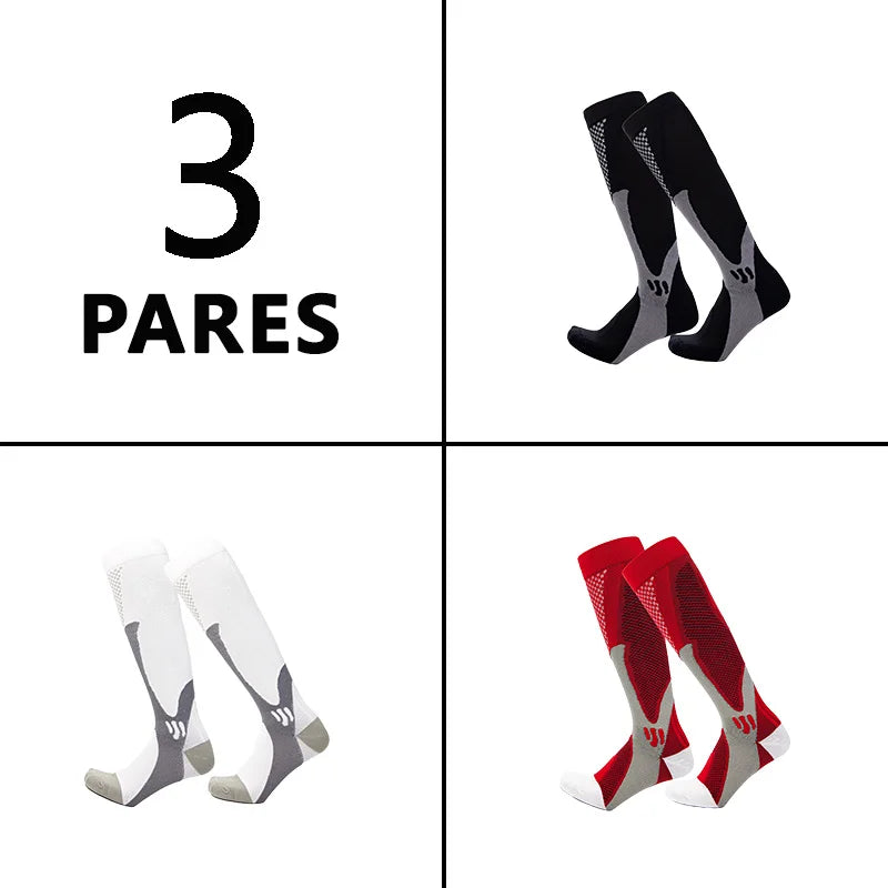 3 Pares Meias de Compressão Mágica, Recuperação de Corrida, Ciclismo, Alta Elasticidade, Respirabilidade e Absorção de Suor