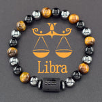 Pulseira dos Signos com Hematita e Olho-de-Tigre – 12 Signos