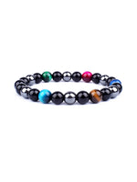 Pulseira Tripla Proteção com olho de tigre, obsidiana e pirita 6mm - foto 5