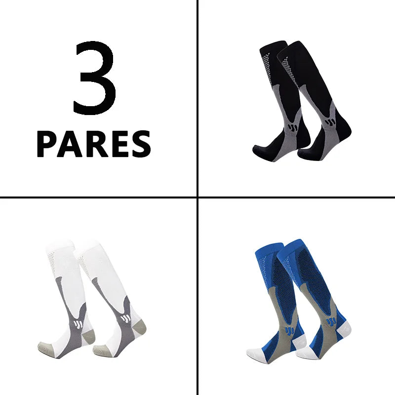 3 Pares Meias de Compressão Mágica, Recuperação de Corrida, Ciclismo, Alta Elasticidade, Respirabilidade e Absorção de Suor