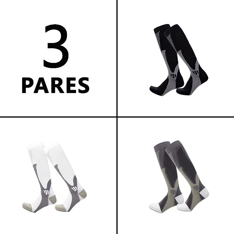 3 Pares Meias de Compressão Mágica, Recuperação de Corrida, Ciclismo, Alta Elasticidade, Respirabilidade e Absorção de Suor