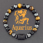 Pulseira dos Signos com Hematita e Olho-de-Tigre – 12 Signos