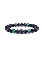 Pulseira Tripla Proteção com olho de tigre, obsidiana e pirita 6mm - foto 13