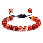 Pulseira Ajustável de Pedras Naturais 8mm – Ágata, Olho de Tigre e Mais Cores – Unissex