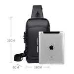 Mochila Antifurto Slim com Cadeado de Senha e Entrada USB