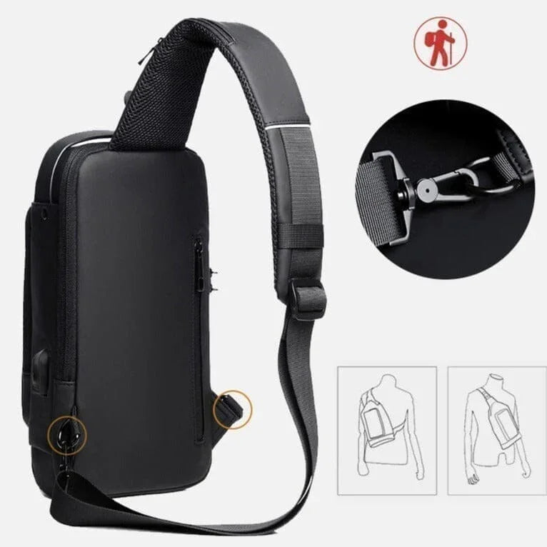 Mochila Antifurto Slim com Cadeado de Senha e Entrada USB