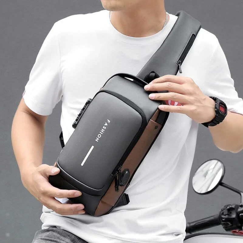 Mochila Antifurto Slim com Cadeado de Senha e Entrada USB