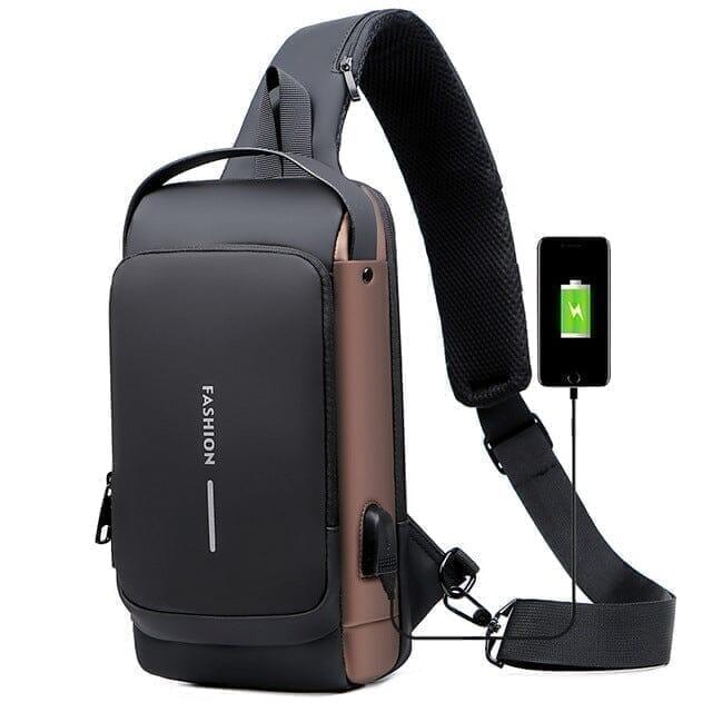 Mochila Antifurto Slim com Cadeado de Senha e Entrada USB