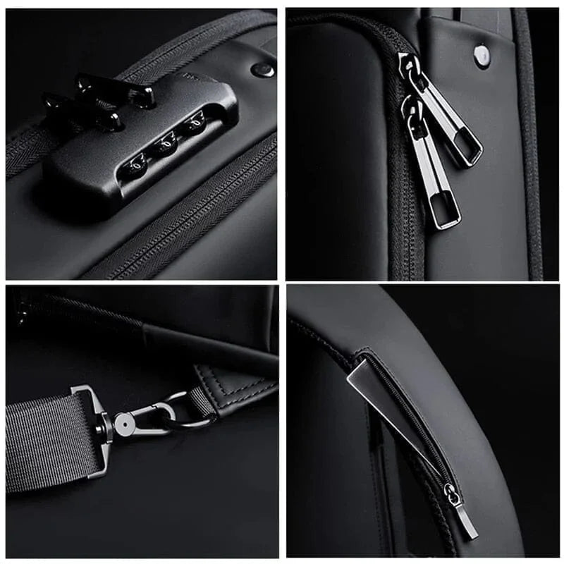 Mochila Antifurto Slim com Cadeado de Senha e Entrada USB