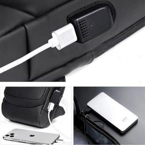 Mochila Antifurto Slim com Cadeado de Senha e Entrada USB