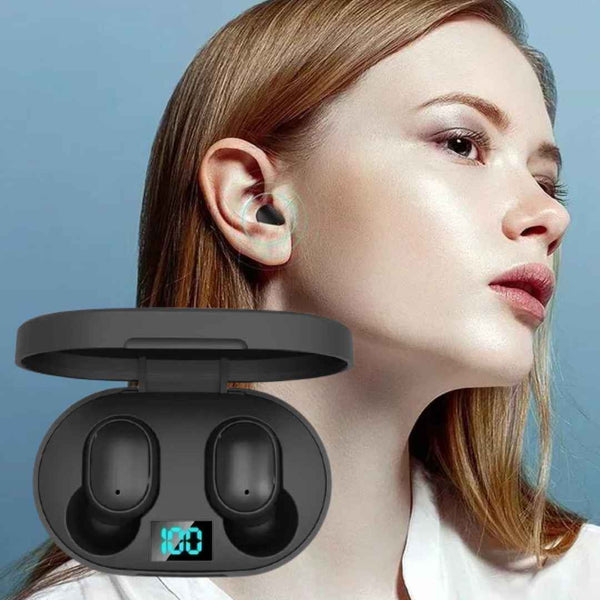 Fone De Ouvido Bluetooth 5.0 Tws E6S S/Fio Caixa Portátil Digital de Carregamento